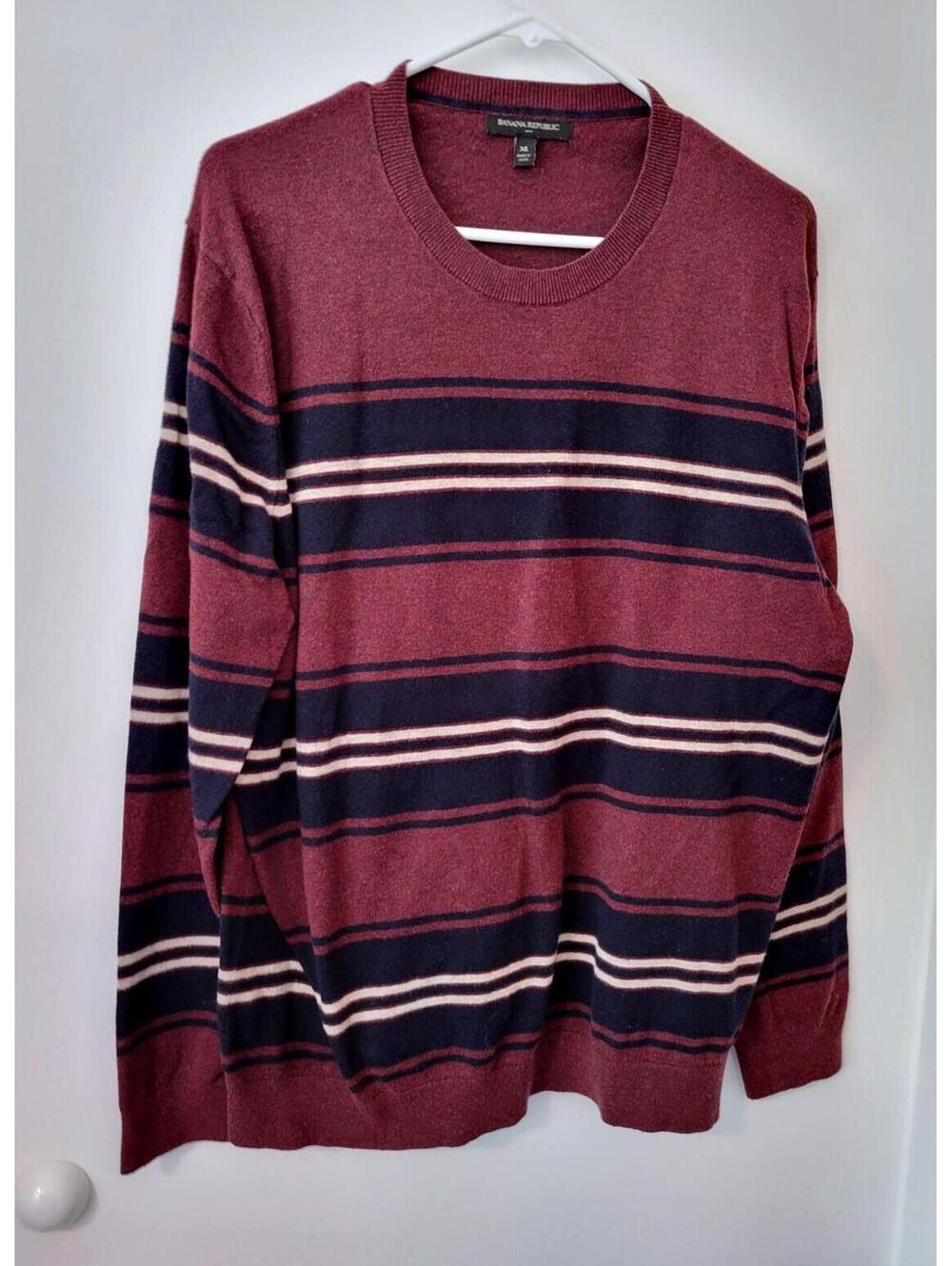 Men's Banana Republic XL Striped Crewneck Sweater